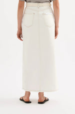 Organic Cotton Denim Maxi Skirt - Salt