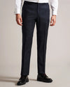 Slim Tonal Check Trousers - Navy