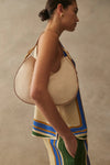 Large Half Moon Leather Bag - Ecru