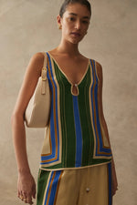 Large Half Moon Leather Bag - Ecru