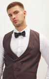 Double Breasted Shawl Lapel Vest - Burgundy