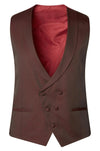 Double Breasted Shawl Lapel Vest - Burgundy