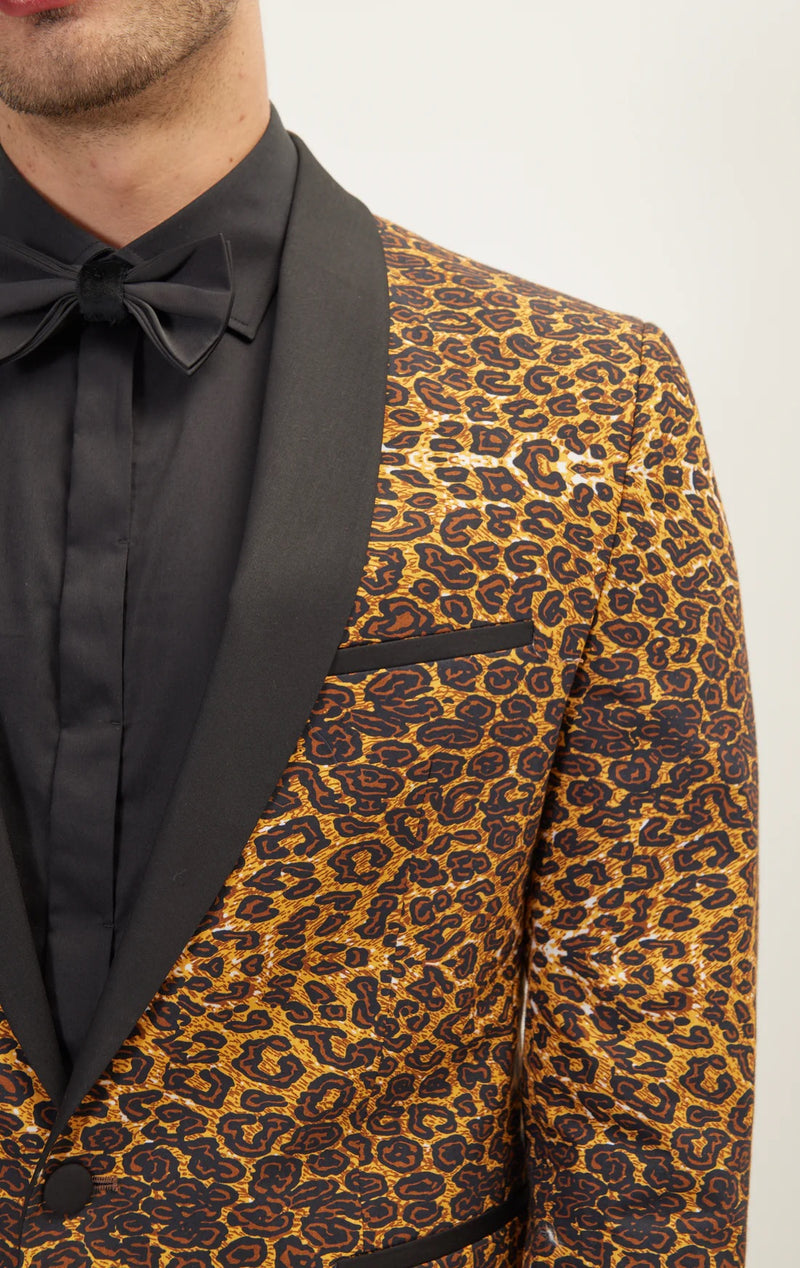 Leopard Shawl Tuxedo - Brown