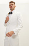 Shawl Textured Tuxedo with Vest - White