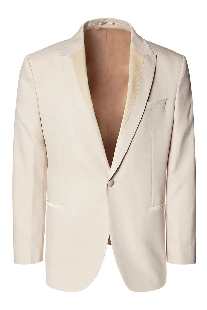 Italian Velvet Peak Lapel Tuxedo - Beige