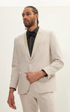 Italian Velvet Peak Lapel Tuxedo - Beige