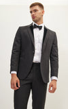 Italian Velvet Peak Lapel Tuxedo- Black