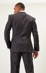 Double Breasted Merino Suit - Chocolate Brown