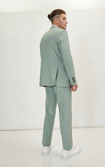 Double Breasted Merino Suit - Sage Green