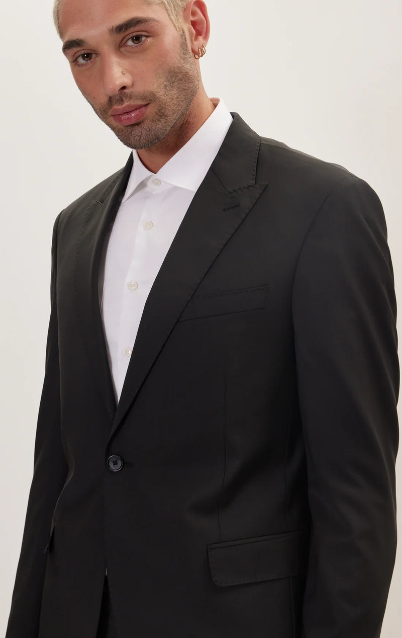 Merino Wool Peak Suit - Black