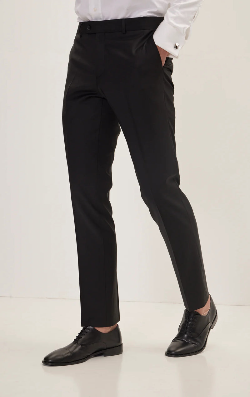 Merino Wool Peak Suit - Black