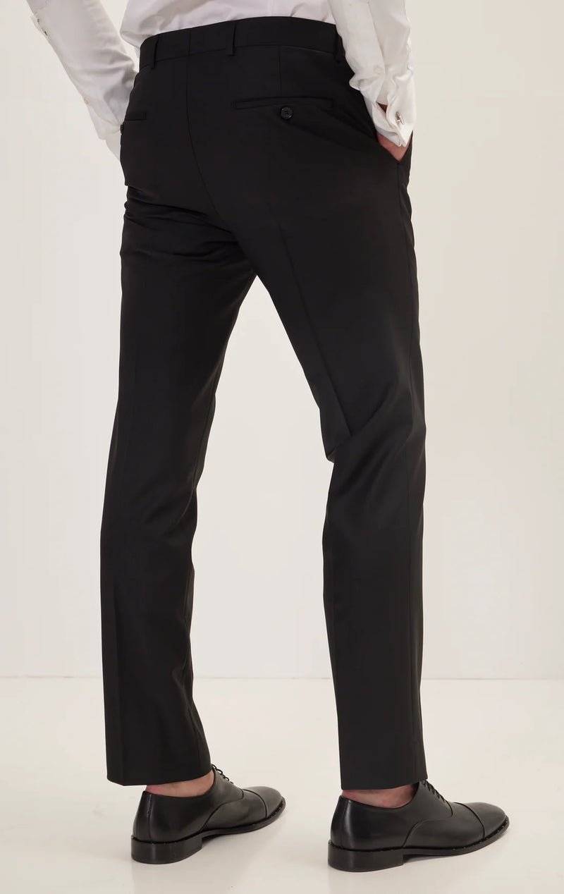 Merino Wool Peak Suit - Black