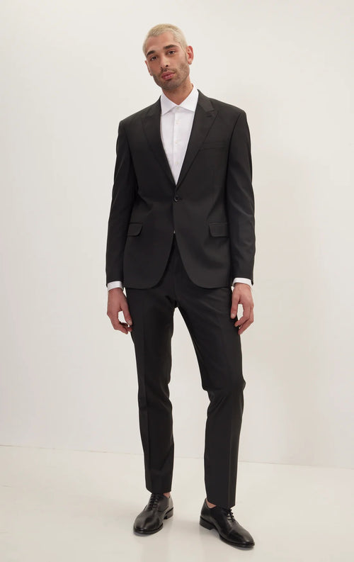 Merino Wool Peak Suit - Black