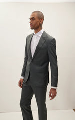 Merino Wool & Silk Single Breasted Suit - Dark Green