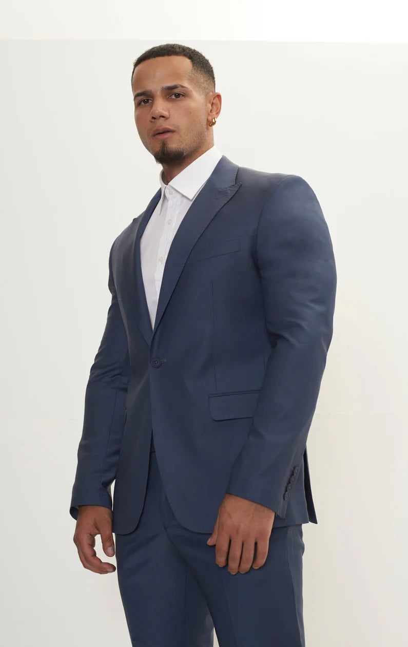 Merino Wool Peak Suit - Dark Petrol Blue