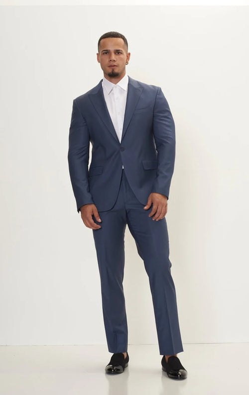 Merino Wool Peak Suit - Dark Petrol Blue