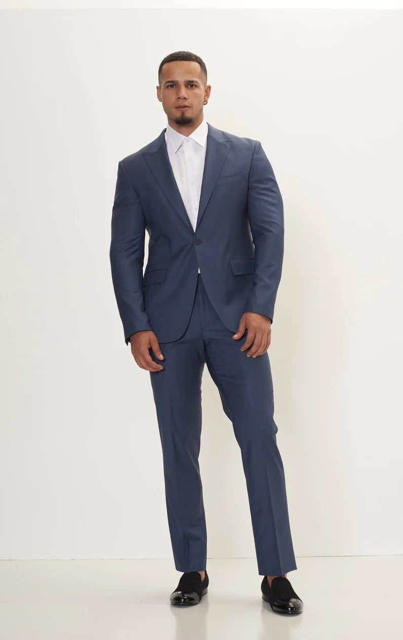 Merino Wool Peak Suit - Dark Petrol Blue