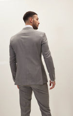 Merino Wool & Silk Single Breasted Suit - Grey