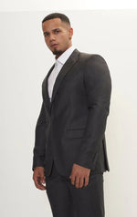 Merino Wool & Silk Single Breasted Suit - Slate Grey