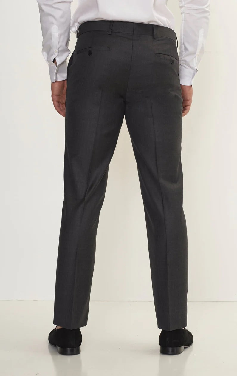 Merino Wool & Silk Single Breasted Suit - Slate Grey