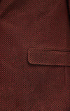 Contrast Textured Tuxedo with Notch Lapel - Burgundy