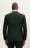 Contrast Textured Tuxedo with Notch Lapel - Green