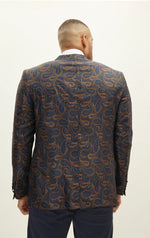 Paisley Peak Lapel Tuxedo - Navy/Copper