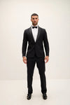 Fine Wool Shawl Tuxedo - Black
