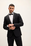 Fine Wool Shawl Tuxedo - Black