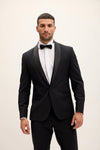 Fine Wool Shawl Tuxedo - Black