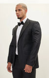 Super 180's Merino Wool & Silk Tuxedo - Matte Black