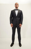 Super 180's Merino Wool & Silk Tuxedo - Matte Black