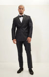 Super 180's Merino Wool & Silk Double-Breasted Tuxedo - Black