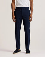 Seersucker Tailored Trousers - Navy