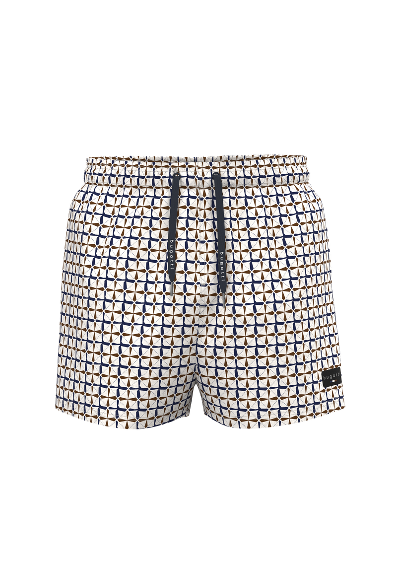 Geometric Print Swimshorts - White