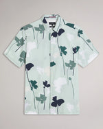 Short Sleeve Colourful Silhouette Print Shirt - Light Green