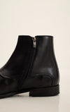 Leather Chelsea Boots with Textured Detail - Black