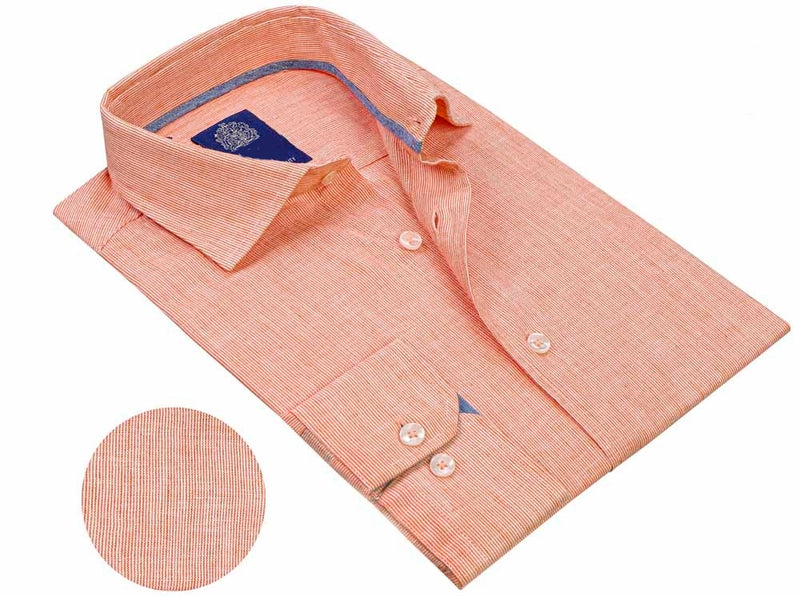 Thin Striped Long Sleeve Shirt - Orange