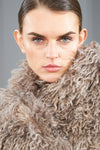 Faux Afghan Fur Jacket - Pearl Grey