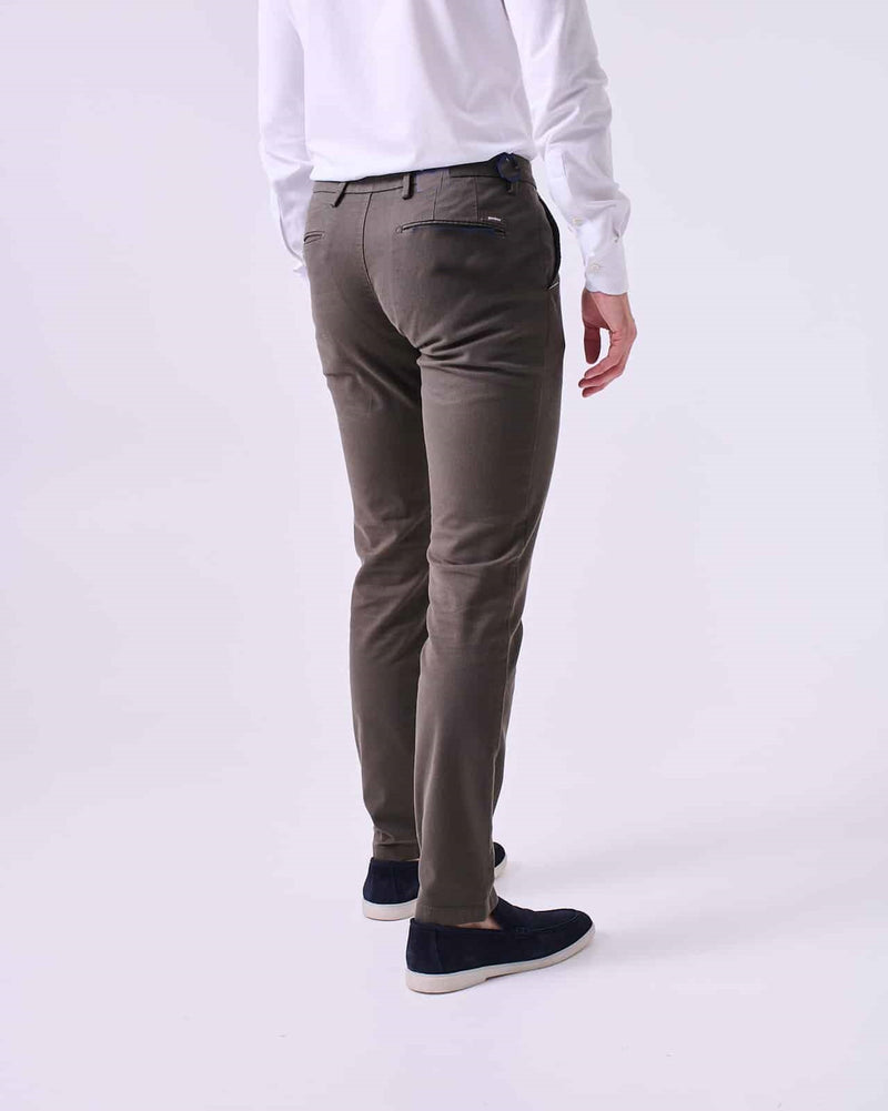 3D Textured Chinos - Olive Green