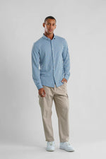 Performance Stretch Striped Long Sleeve Shirt - Navy