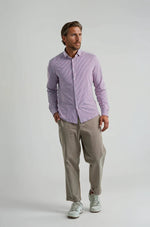 Performance Stretch Striped Long Sleeve Shirt - Pink