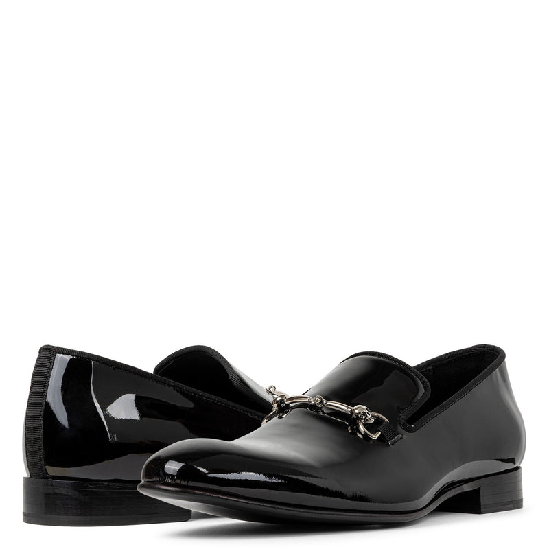 Slip on Patent Leather Loafers - Black
