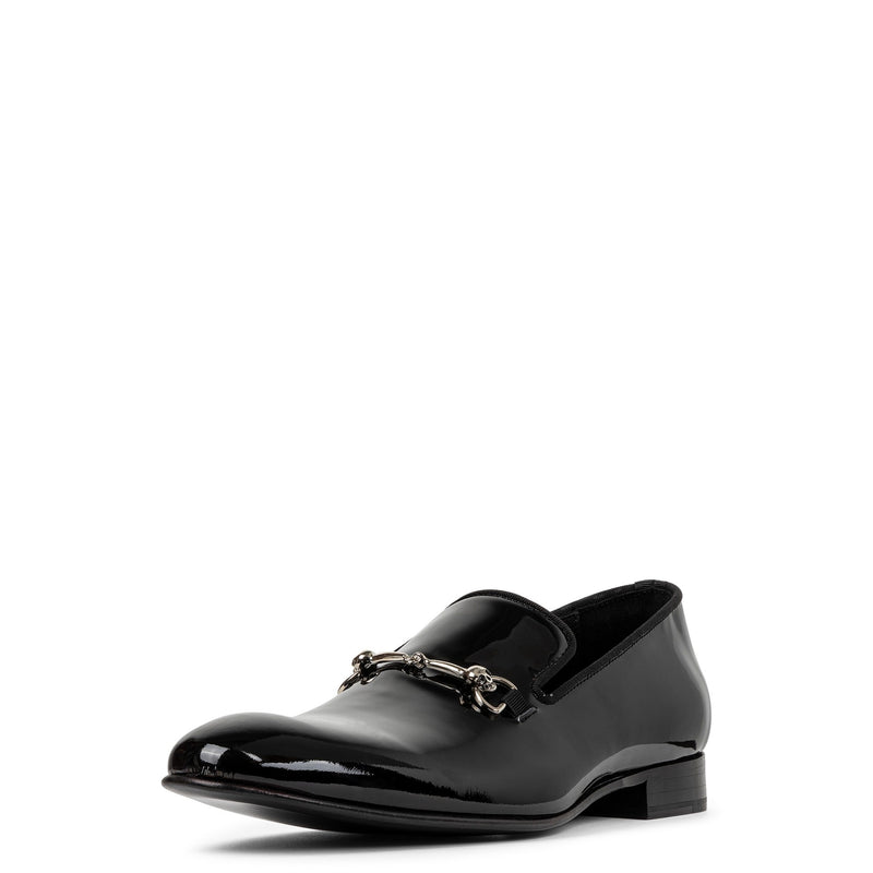 Slip on Patent Leather Loafers - Black