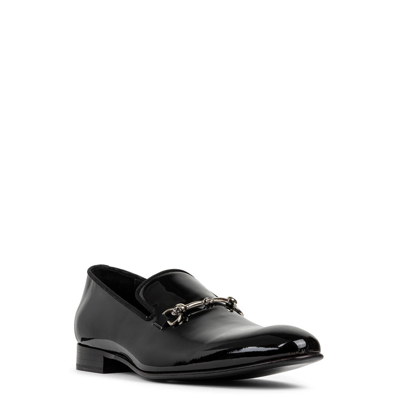 Slip on Patent Leather Loafers - Black