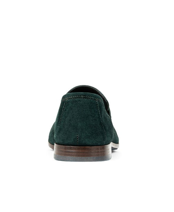 Suede Loafer with Metal Bit - Emerald