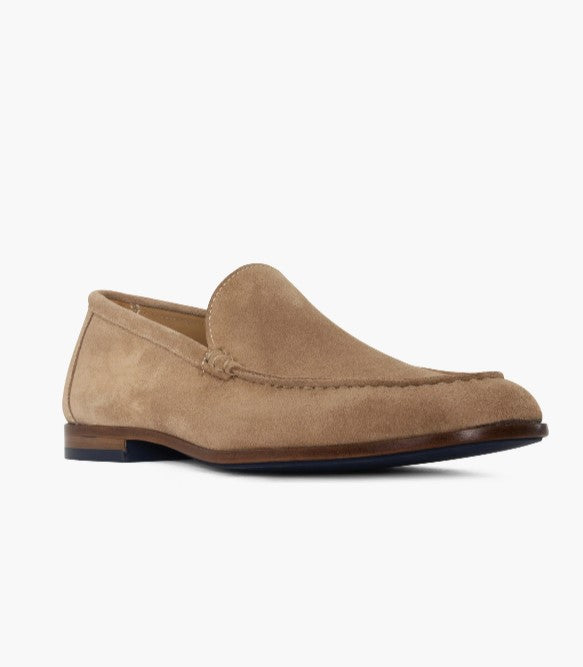 Stitch Suede Leather Loafers - Sand