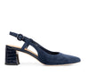 Suede Slingback Heel - Navy