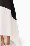 Colorblock Single Shoulder Gown - Black/White