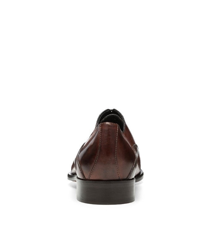 Burnished Leather Cap-Toe Oxfords - Espresso